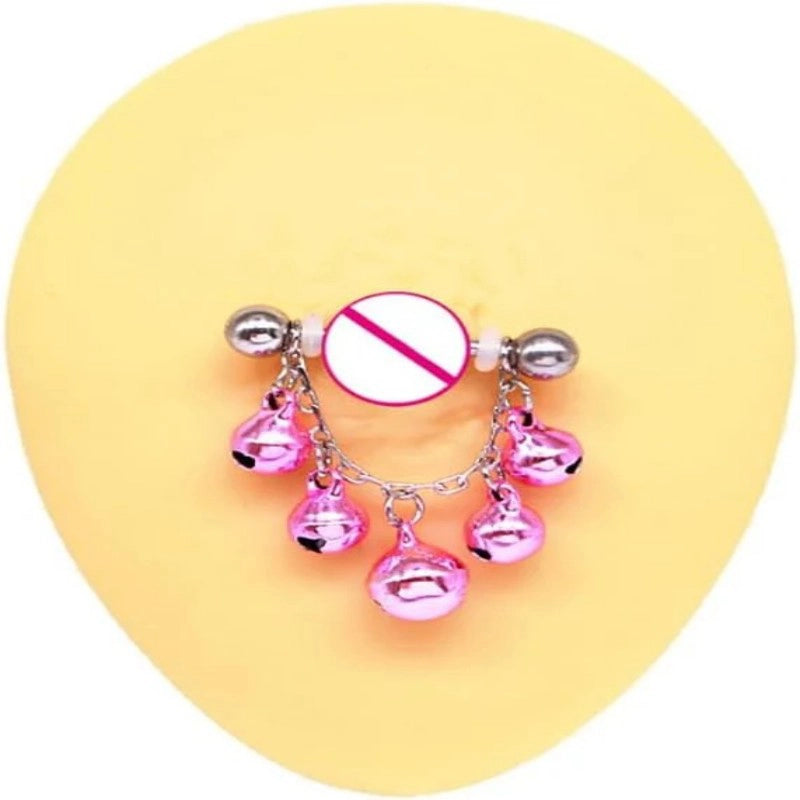Jingle Bell Nipple Rings for Women 14G Christmas Red Green Bells Nipple Piercing Nipple