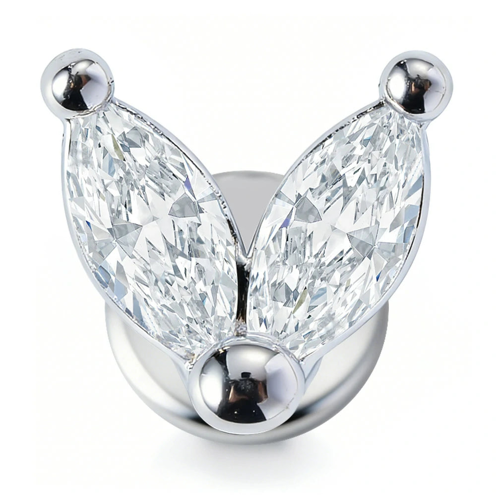 Star Earrings 16G 316L Pushin Heart Nose Stud Rings Push in Threadless Surgical Steel Flat Back Lobe Helix