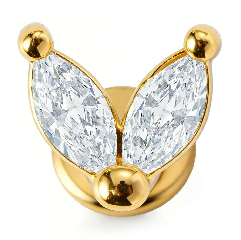 Star Earrings 16G 316L Pushin Heart Nose Stud Rings Push in Threadless Surgical Steel Flat Back Lobe Helix