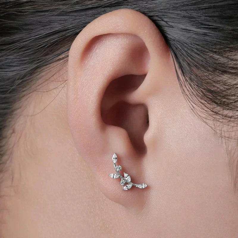 F136 Threadless Push in Titanium Earrings,Hypoallergenic Flat Back Cubic Zirconia