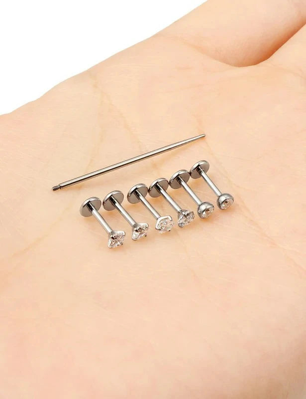 Titanium Flat Back Nose Stud - 16G 18G 20G Hypoallergenic Piercing Jewelry