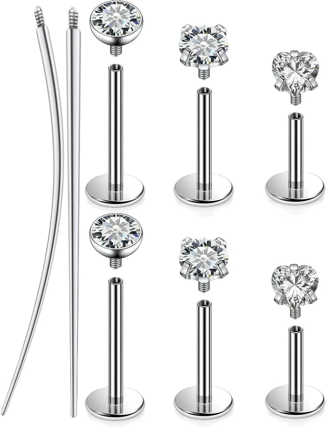 Titanium Flat Back Nose Stud - 16G 18G 20G Hypoallergenic Piercing Jewelry