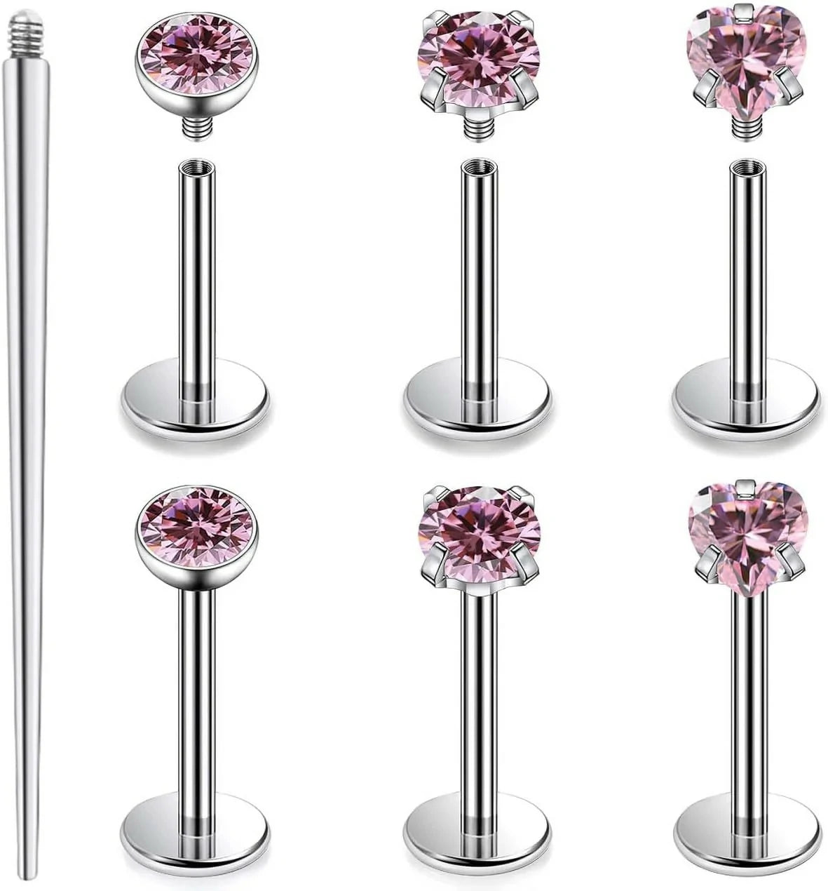 Titanium Flat Back Nose Stud - 16G 18G 20G Hypoallergenic Piercing Jewelry