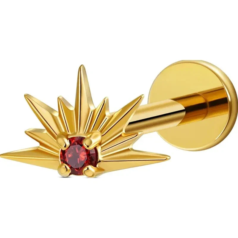 Titanium North Star Piercing Jewelry for Conch Helix Flat Tragus