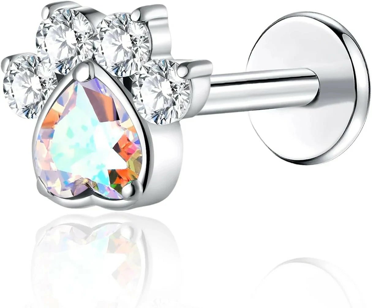 ASTM F136 Titanium 6mm 8mm Push In Fit Threadless Dainty Cartilage Piercing Jewelry - QIAO CrystalQIAO CrystalQIAO Crystal