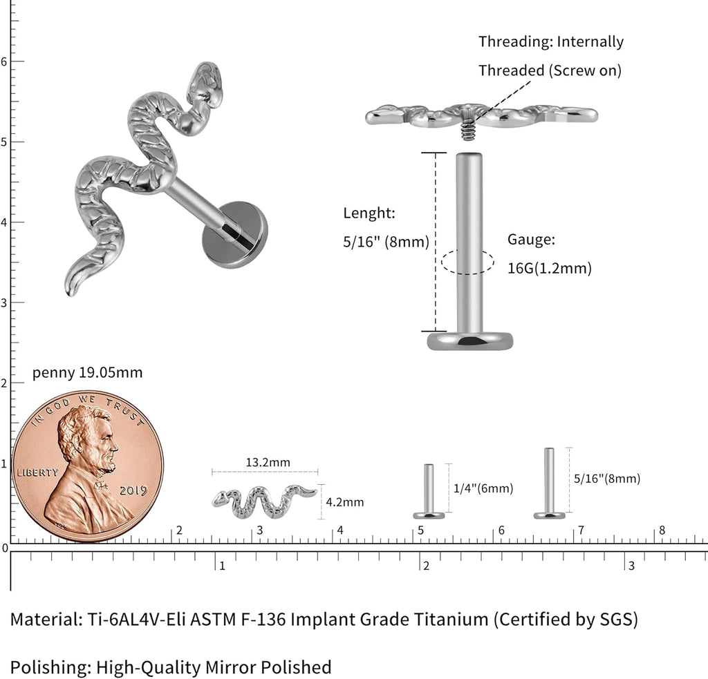 ASTM F136 Titanium Cartilage Flat Back Earring Stud - QIAO CrystalQIAO CrystalQIAO Crystal