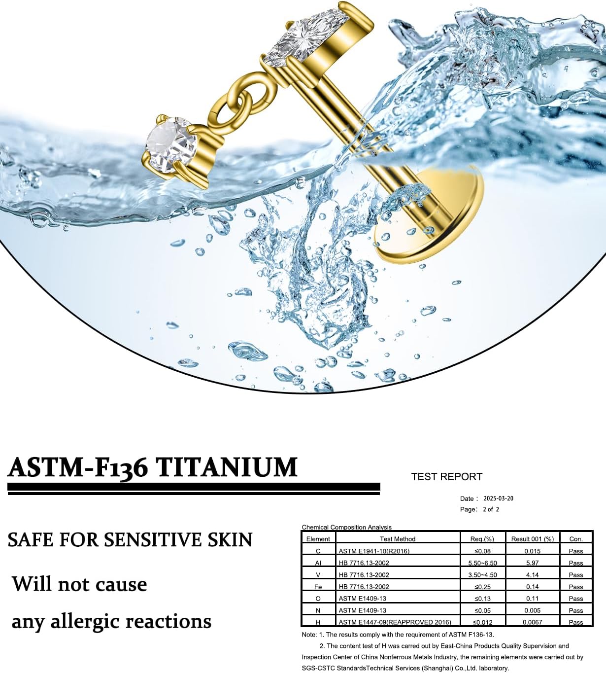 Astm F136 Titanium Internally Threaded Flat Back Earrings Tragus Helix Conch - QIAO CrystalQIAO CrystalQIAO Crystal