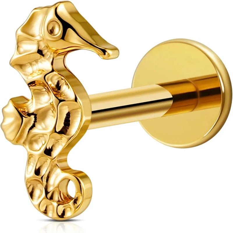 ASTM F136 Titanium Octopuses Piercings Jewelry with 6mm 8mm Post for Conch Helix Flat - QIAO CrystalQIAO CrystalQIAO Crystal