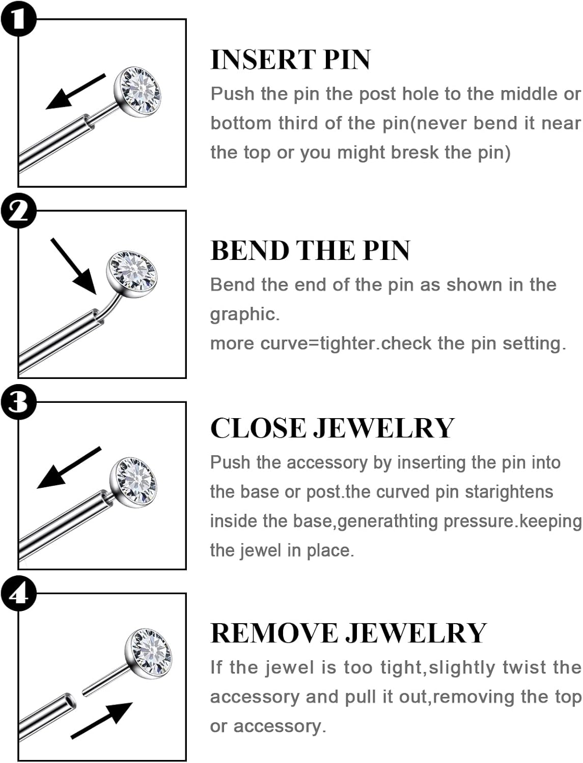 Astm F136 Titanium Threadless Flat Back Earrings Nose Studs Tragus Helix Conch Cartilage - QIAO CrystalQIAO CrystalQIAO Crystal