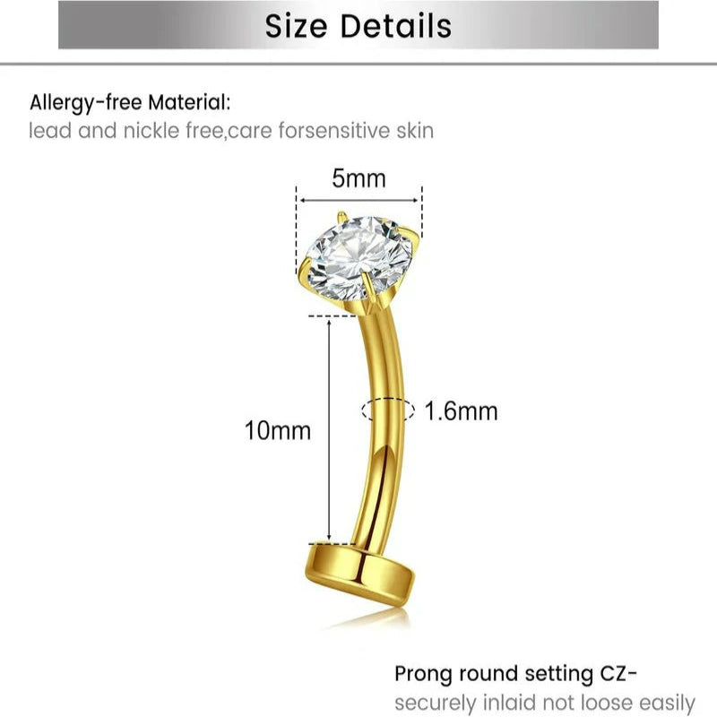 Belly Button Ring Clear CZ Dangle Belly Button Piercing Belly Rings Dangle Belly Button Rings Surgical Steel Teardrop Dangle Belly Button Jewelry for Women Silver Gold