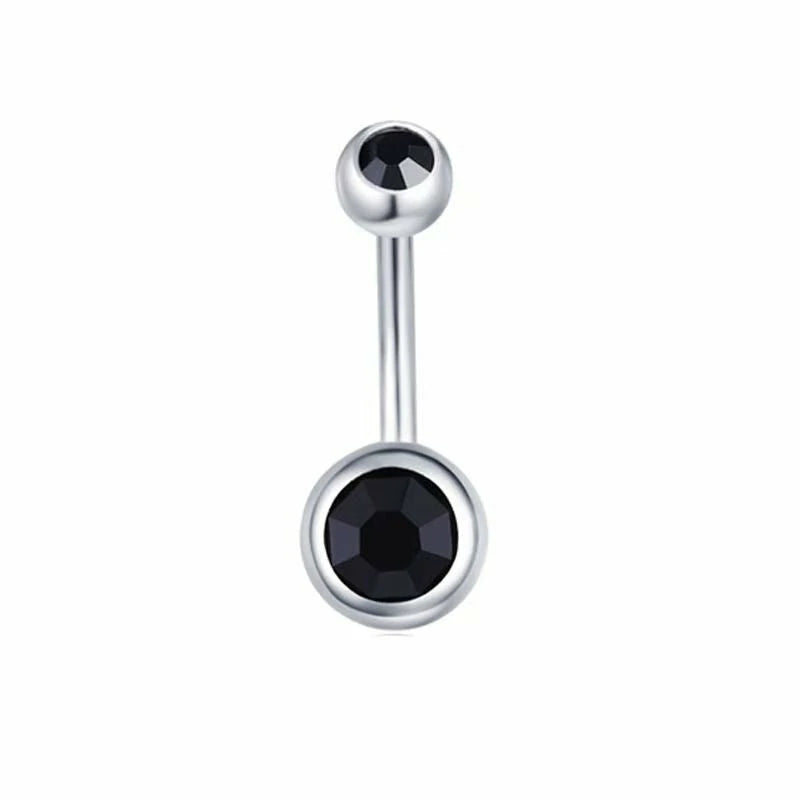 Belly Button Rings Round Cubic Zirconia Navel Barbell Stud Body Piercing