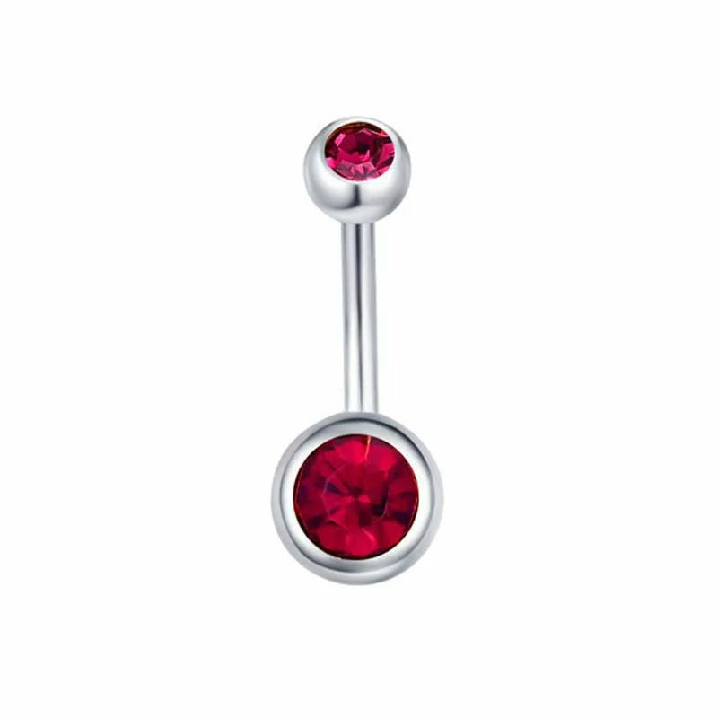 Belly Button Rings Round Cubic Zirconia Navel Barbell Stud Body Piercing