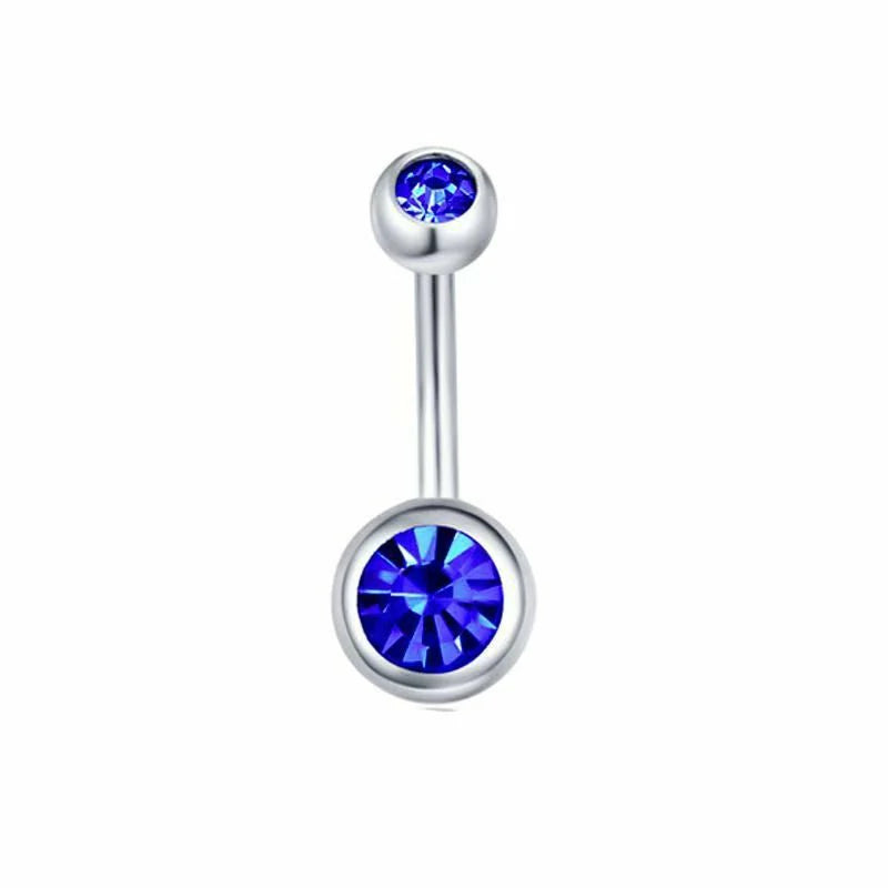 Belly Button Rings Round Cubic Zirconia Navel Barbell Stud Body Piercing