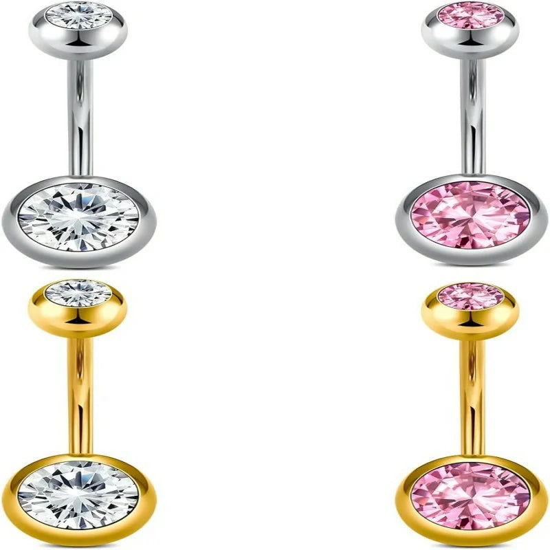 Belly Button Rings Short Bar for Women Stainless Steel Belly Ring Navel Piercing