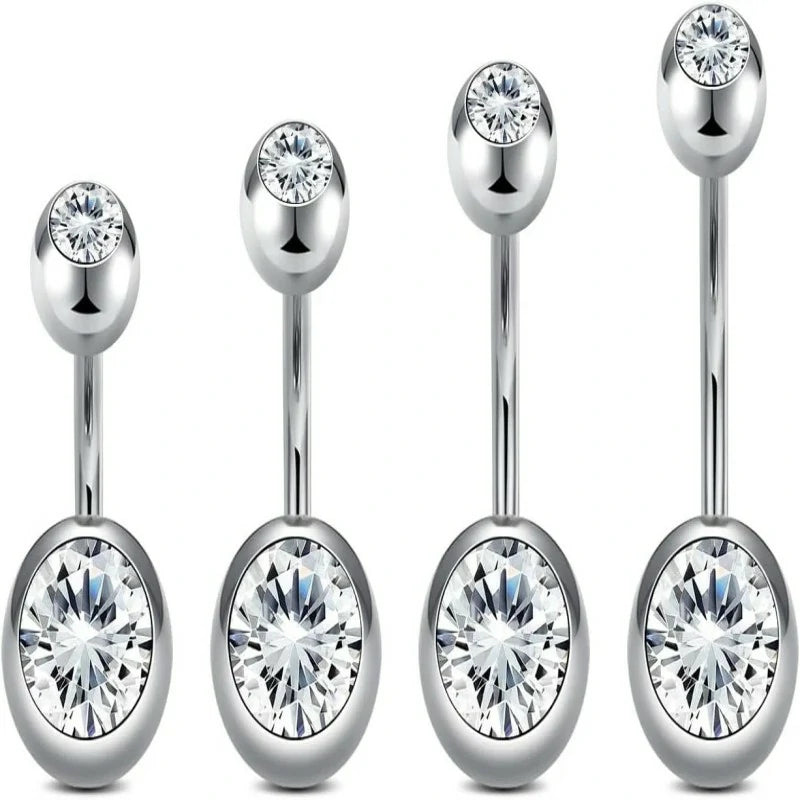 Belly Button Rings Short Bar for Women Stainless Steel Belly Ring Navel Piercing