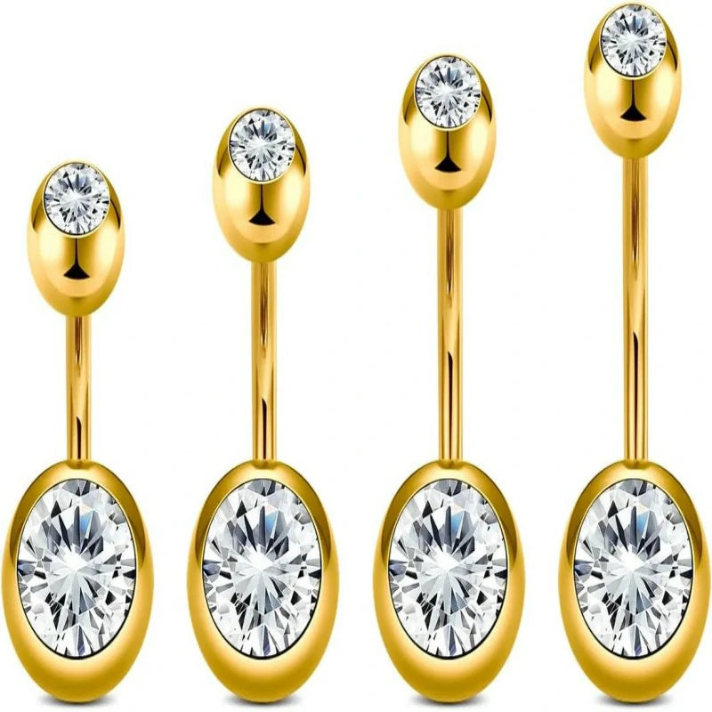 Belly Button Rings Short Bar for Women Stainless Steel Belly Ring Navel Piercing