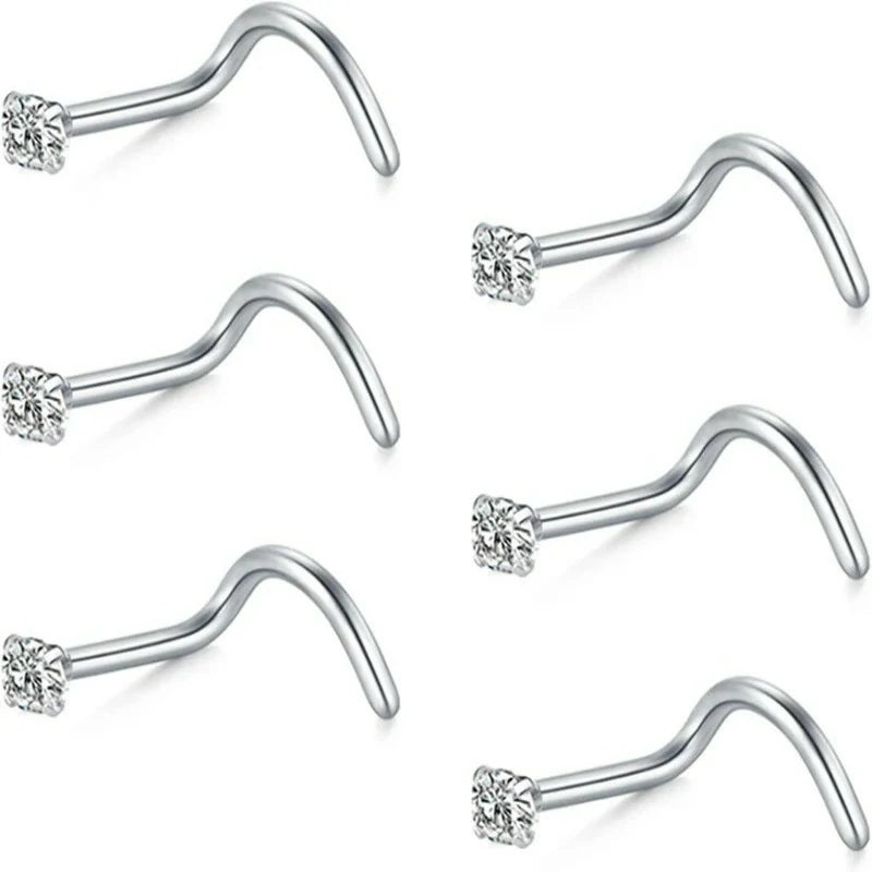 1.5mm, 2mm, 2.5mm 20G Nose Screw Studs - Surgical Steel Nose Rings