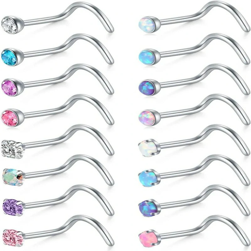 1.5mm, 2mm, 2.5mm 20G Nose Screw Studs - Surgical Steel Nose Rings