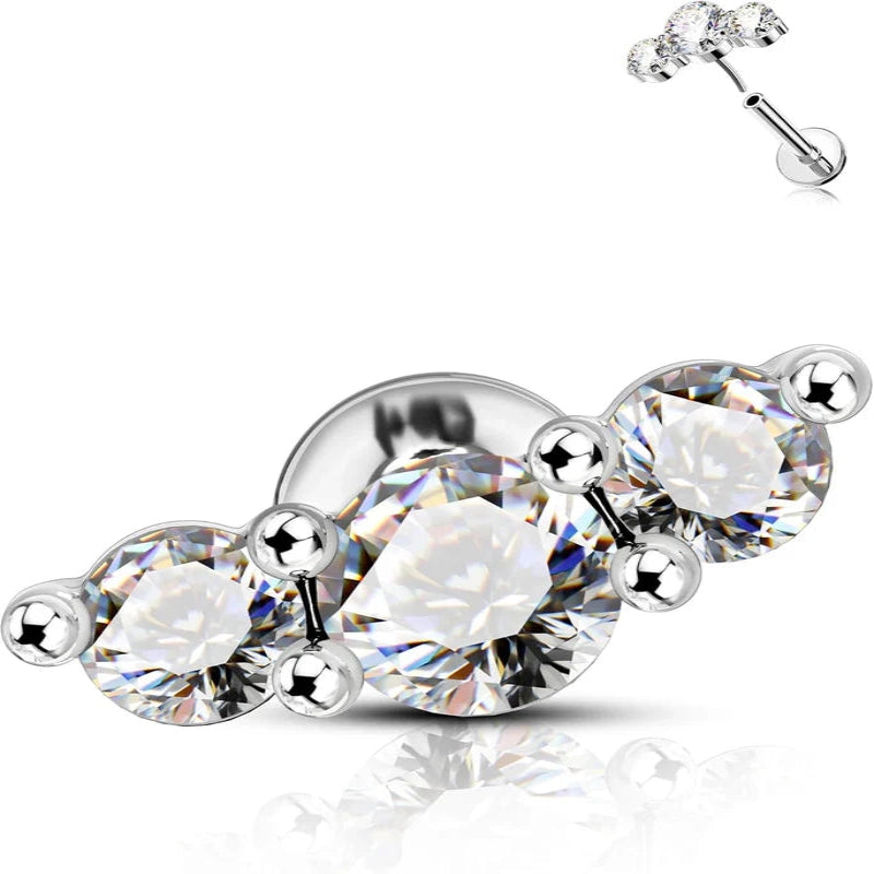 G23 Titanium Tragus Helix Cartilage Earring Stud Flat Back Surgical Steel Helix Cartilage