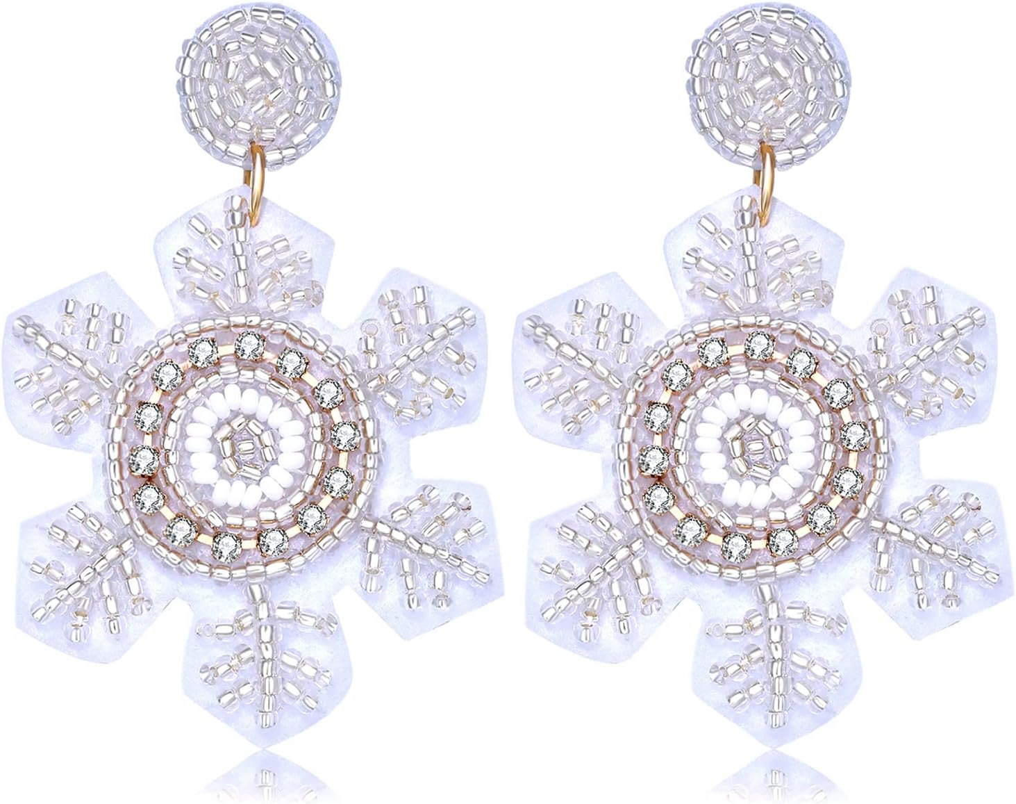 Christmas Earrings for Women Beaded Holiday Reindeer Bulb Boot Earrings Handmade Christmas Tree Drop Dangle Earrings Festive Jewelry Gifts - 我的商店我的商店我的商店