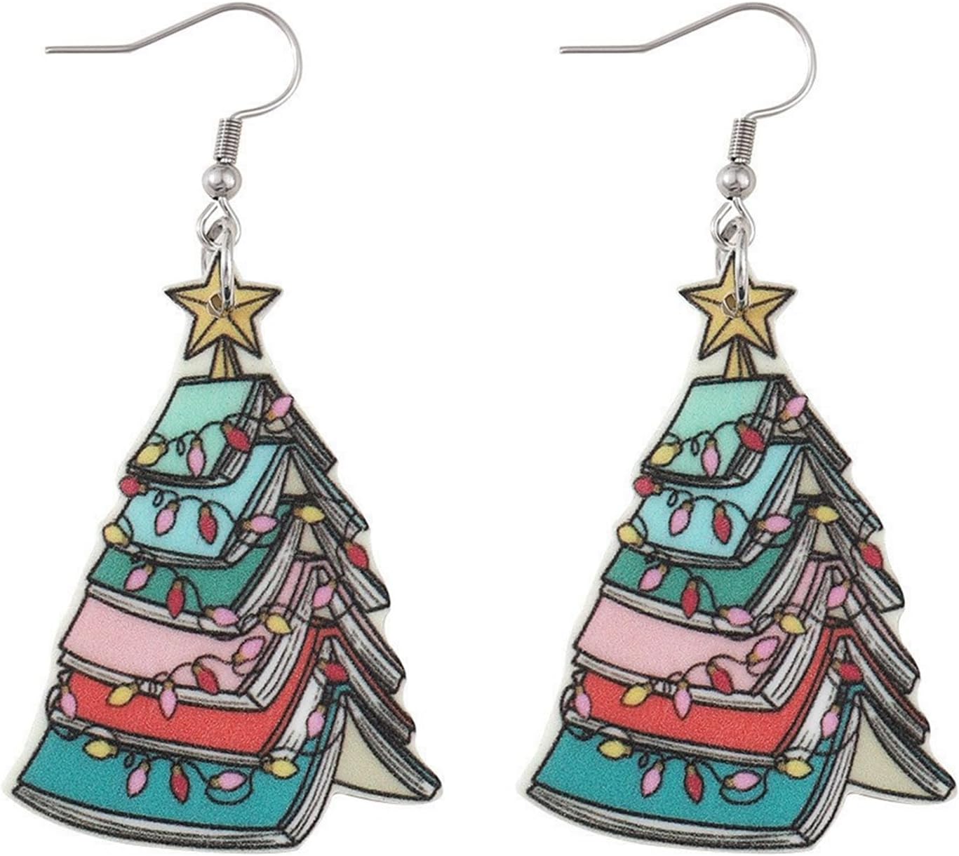 Christmas Earrings for Women Cute Funny Acrylic Christmas Santa Claus Tree Cat Dinosaur Earrings Xmas New Year Party Holiday Earring - 我的商店我的商店我的商店