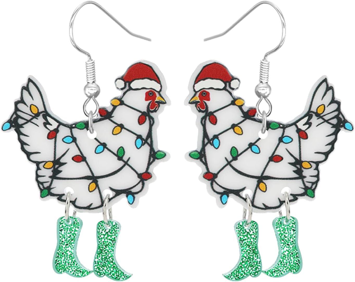 Christmas Earrings for Women Cute Funny Acrylic Christmas Santa Claus Tree Cat Dinosaur Earrings Xmas New Year Party Holiday Earring - 我的商店我的商店我的商店