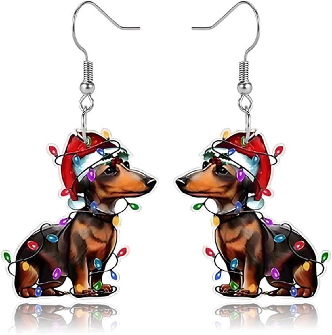 Christmas Earrings for Women Cute Funny Acrylic Christmas Santa Claus Tree Cat Dinosaur Earrings Xmas New Year Party Holiday Earring - 我的商店我的商店我的商店