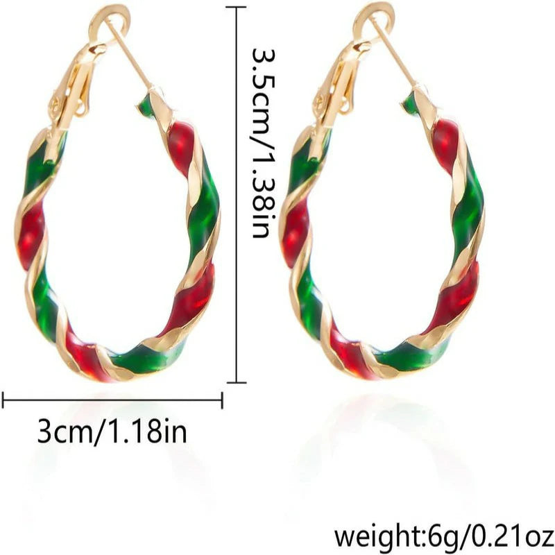 Christmas Tree Stud and Hoop Earrings Acrylic Drop Dangle Jewelry With Gold Star Green Tree  Santa Hat Cute Alpaca