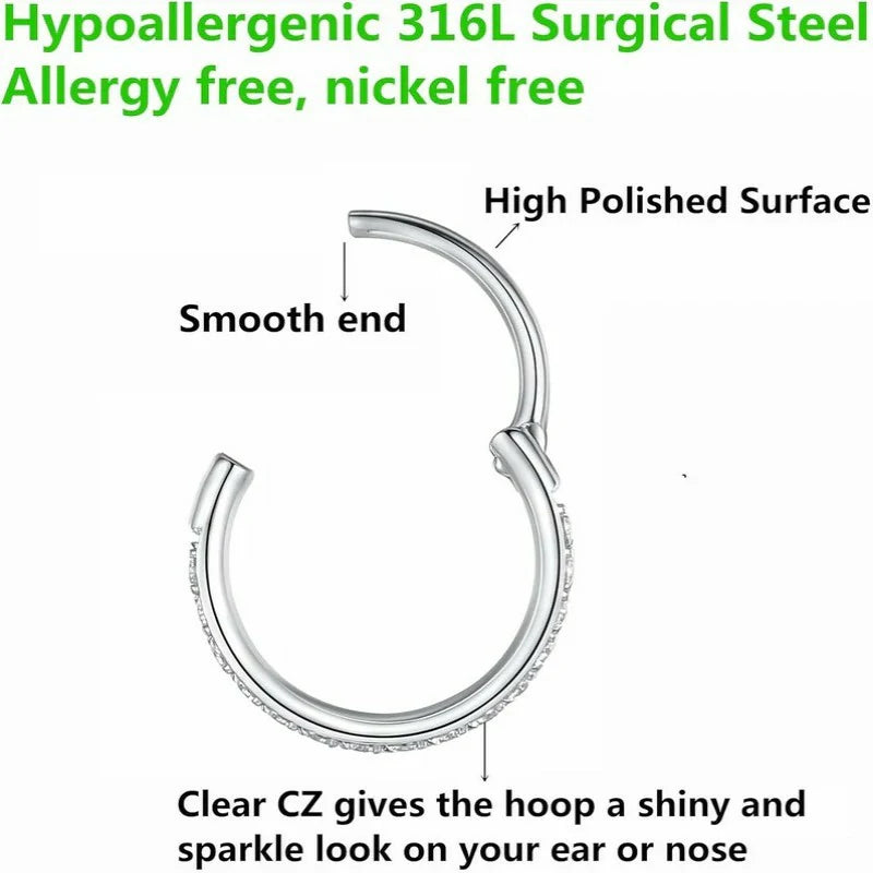 316L Surgical Steel Cartilage Conch Daith Helix Rook Tragus