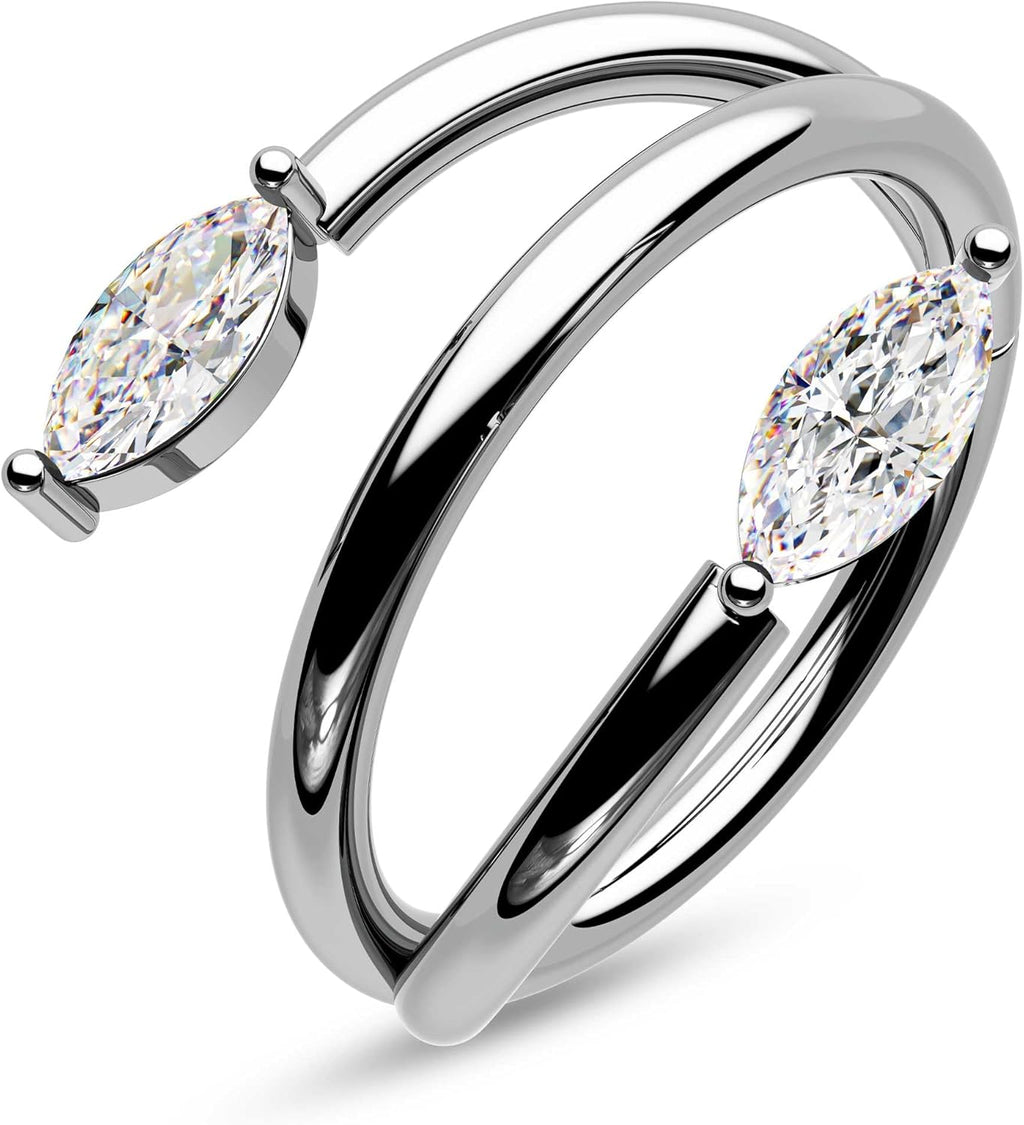 CM Crareesi Mania Star Helix Earrings 316L Surgical Steel Cartilage Earrings 16Gauge Helix Hoop Jewelry Double Helix Piercing Jewelry for Women - QIAO CrystalQIAO CrystalQIAO Crystal