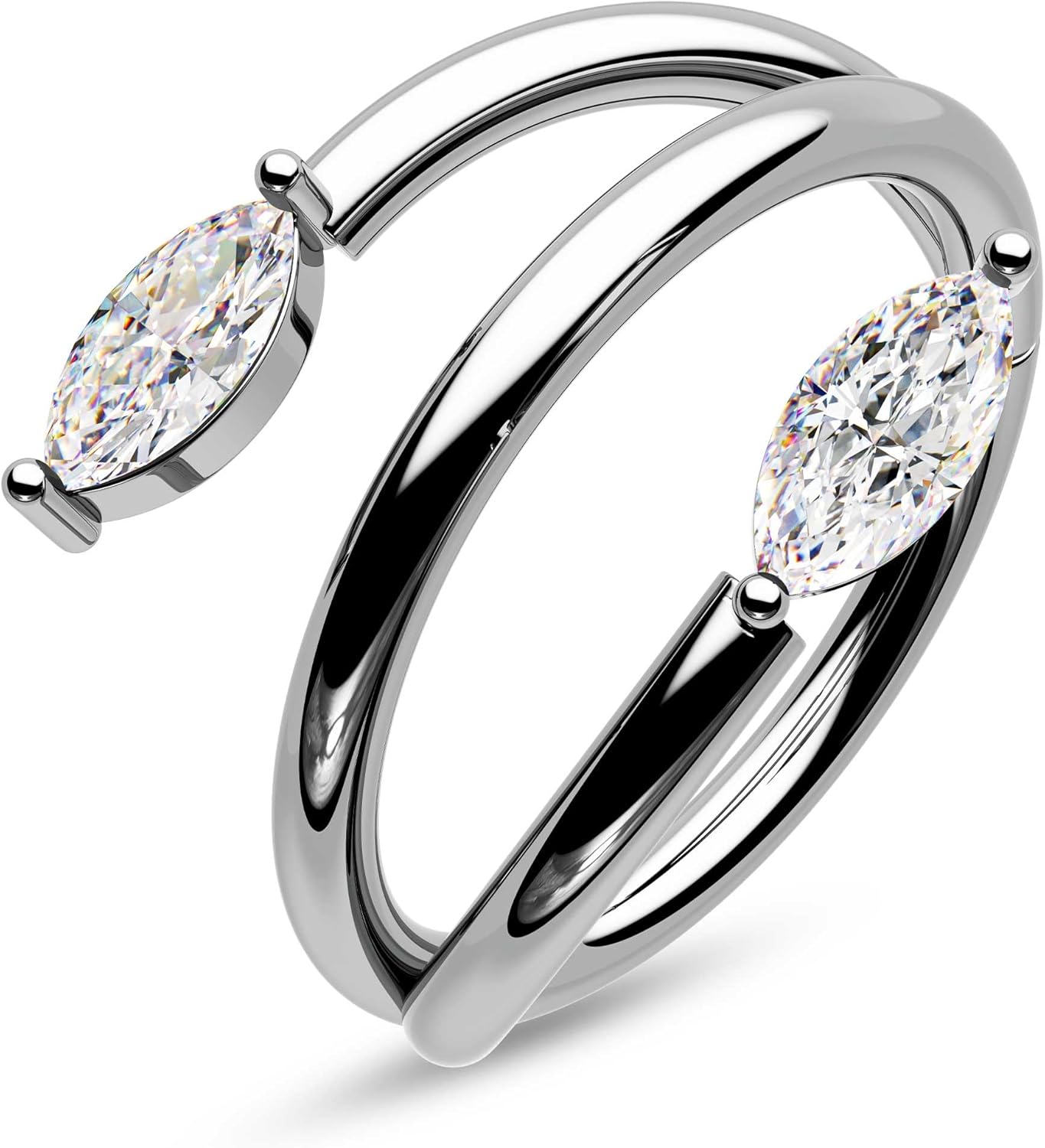 CM Crareesi Mania Star Helix Earrings 316L Surgical Steel Cartilage Earrings 16Gauge Helix Hoop Jewelry Double Helix Piercing Jewelry for Women - QIAO CrystalQIAO CrystalQIAO Crystal