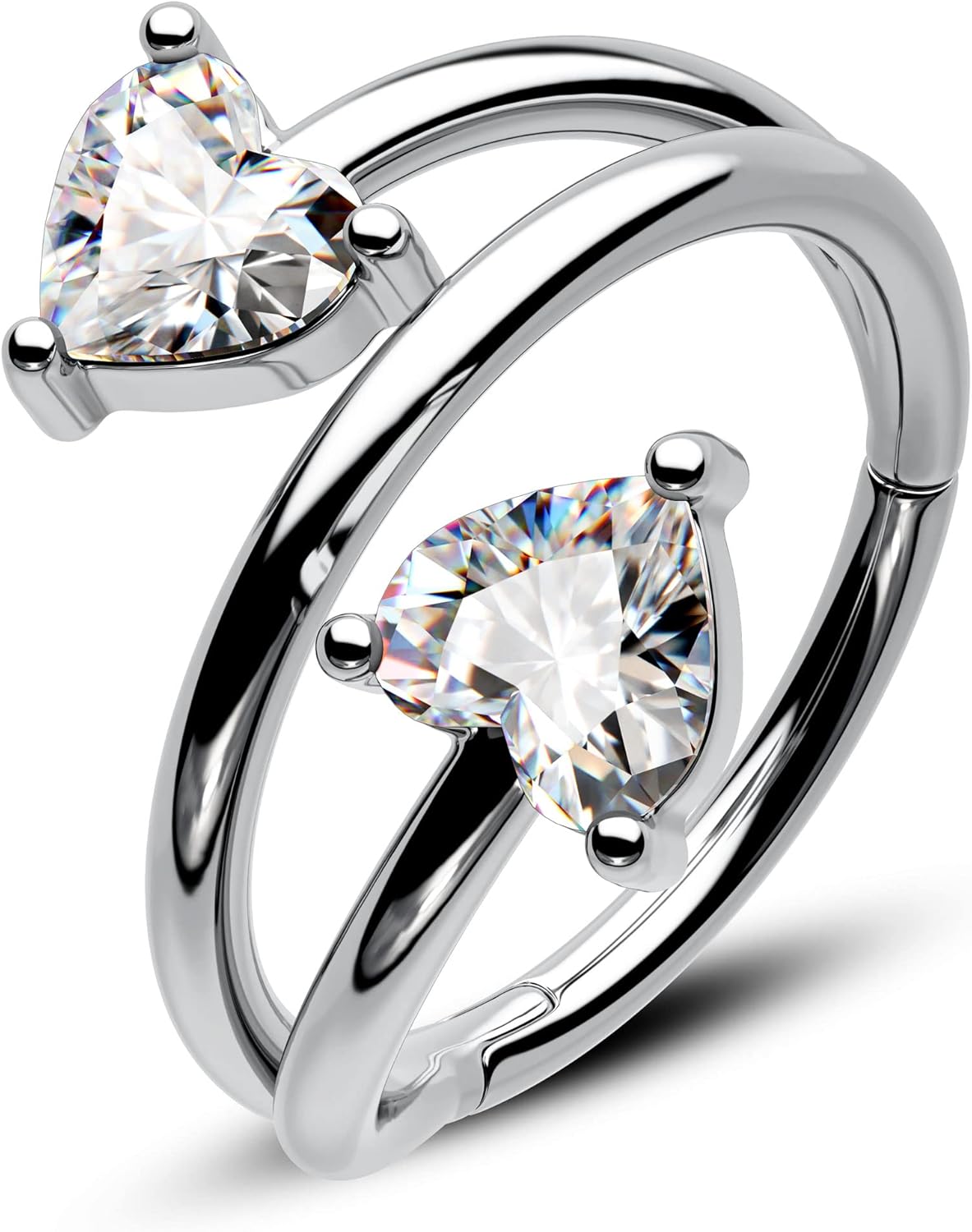 CM Crareesi Mania Star Helix Earrings 316L Surgical Steel Cartilage Earrings 16Gauge Helix Hoop Jewelry Double Helix Piercing Jewelry for Women - QIAO CrystalQIAO CrystalQIAO Crystal