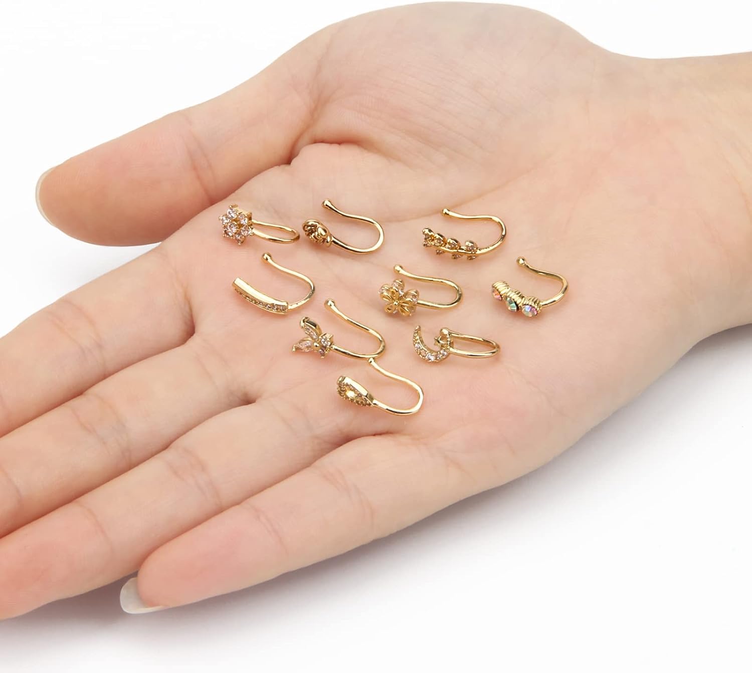 CrazyPiercing Fake Nose Ring CZ African Nose Cuffs Gold/Silver/Rose Gold Faux Septum Nose Rings Clip on Nose Jewelry for Woman Non Pierced Jewelry - QIAO CrystalQIAO CrystalQIAO Crystal