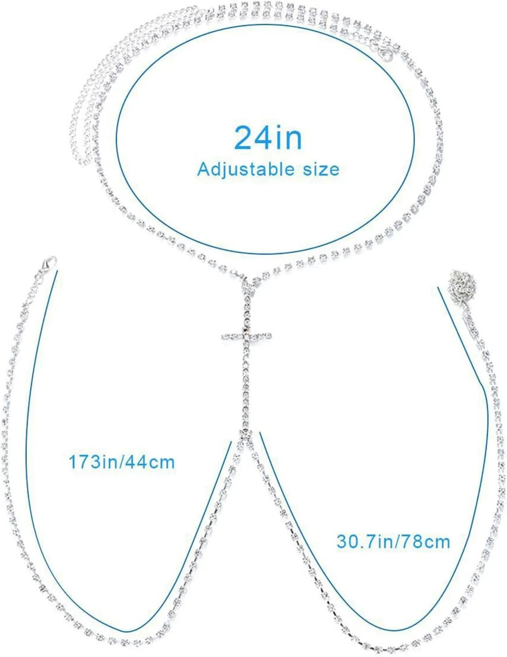 Cross Chest Body Chains Silver Gold Sexy Layered Bikini Bra Body Chain Necklace Summer - QIAO CrystalQIAO CrystalQIAO Crystal