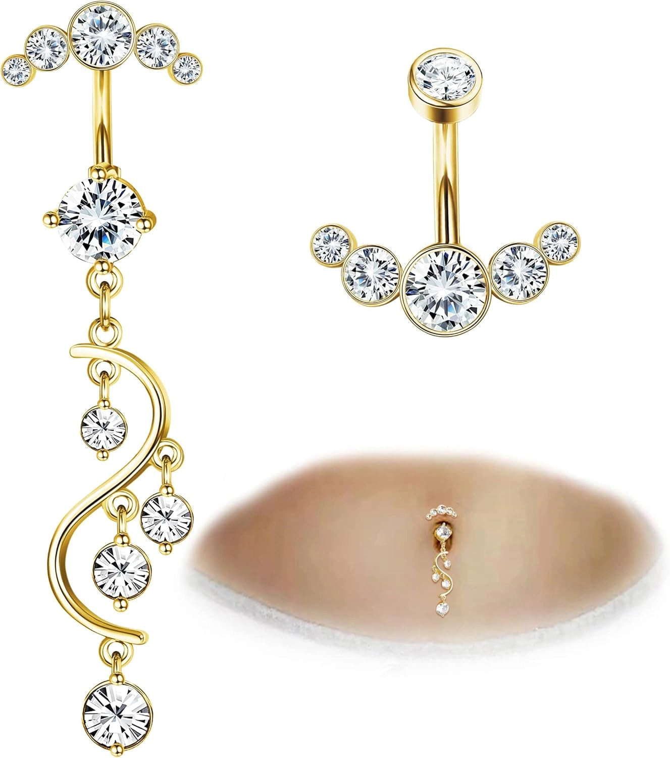 crystal-belly-button-ring-for-women-unique-14g-316l-stainless-steel-dangle-belly-rings-belly-piercing-jewelry-navel-barbell-bling-crystals-body-jewelry-gold