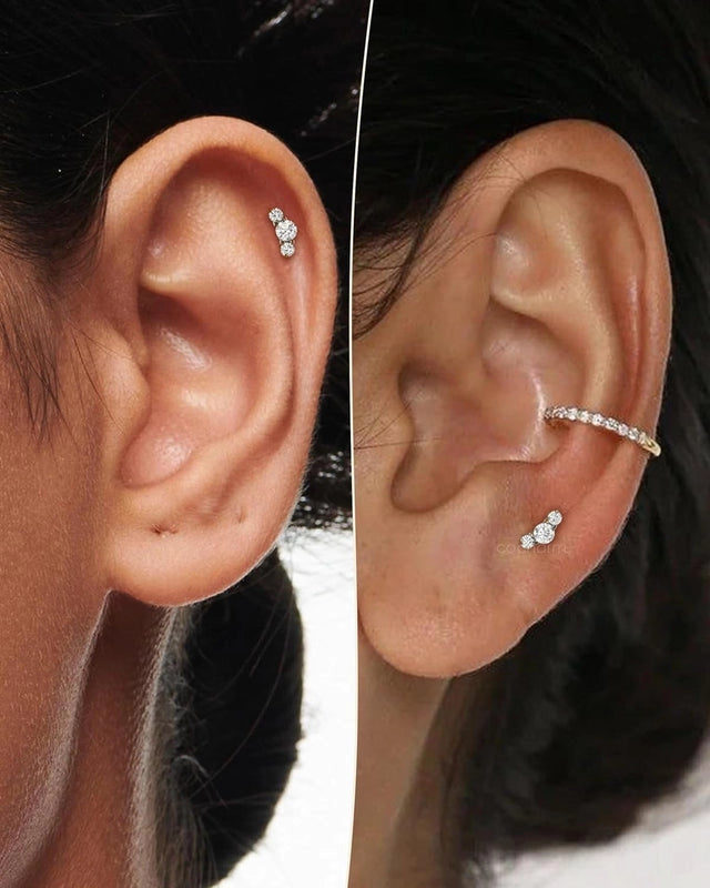 G23 Titanium Tragus Helix Cartilage Earring Stud Flat Back Surgical Steel Helix Cartilage