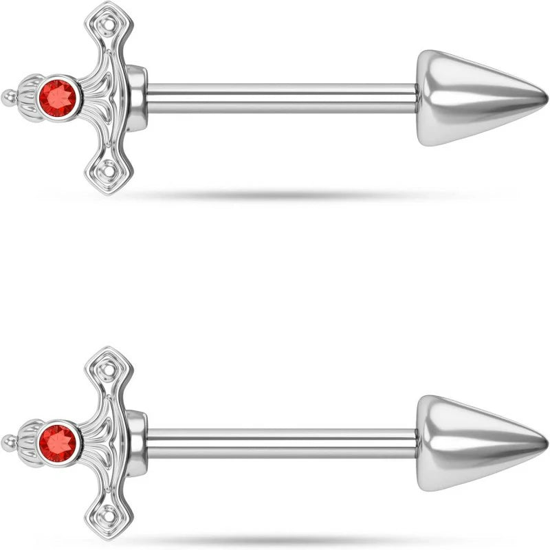 Dagger Nipple Rings 316L Surgical Steel 14 Gauge Goth Piercing Jewelry