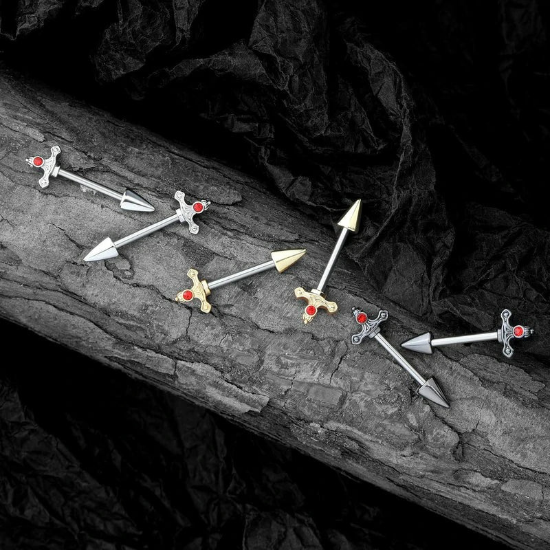 Dagger Nipple Rings 316L Surgical Steel 14 Gauge Goth Piercing Jewelry