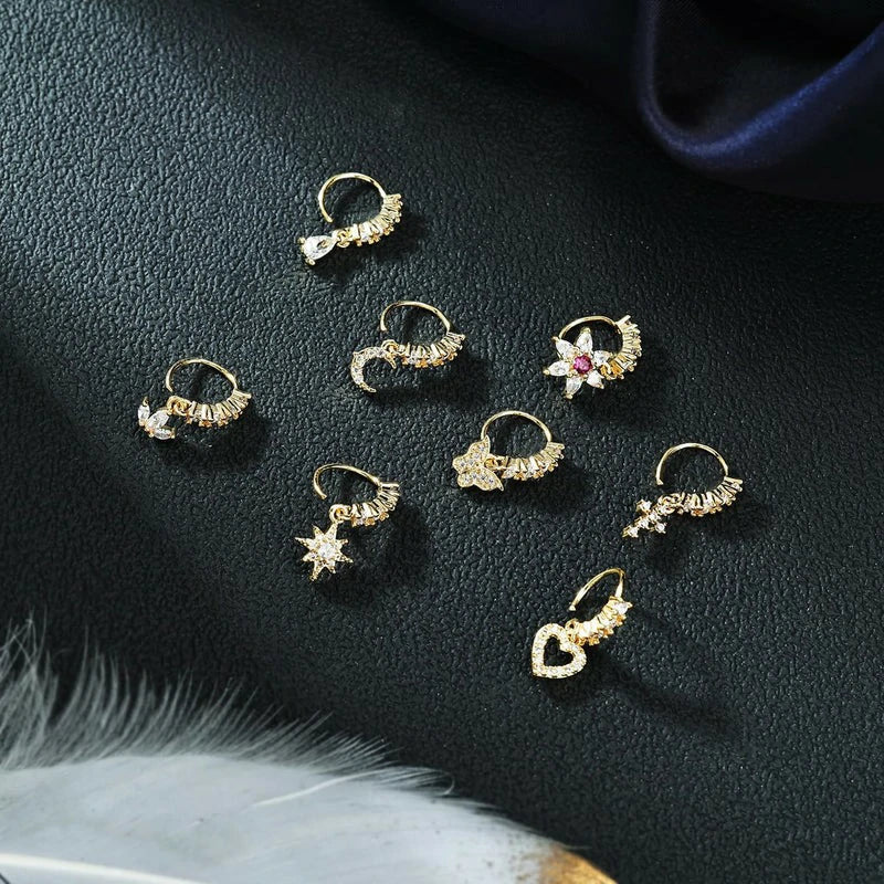 23-40 Pcs Gold Nose Rings & Studs - 18G & 20G Nose Piercing Jewelry