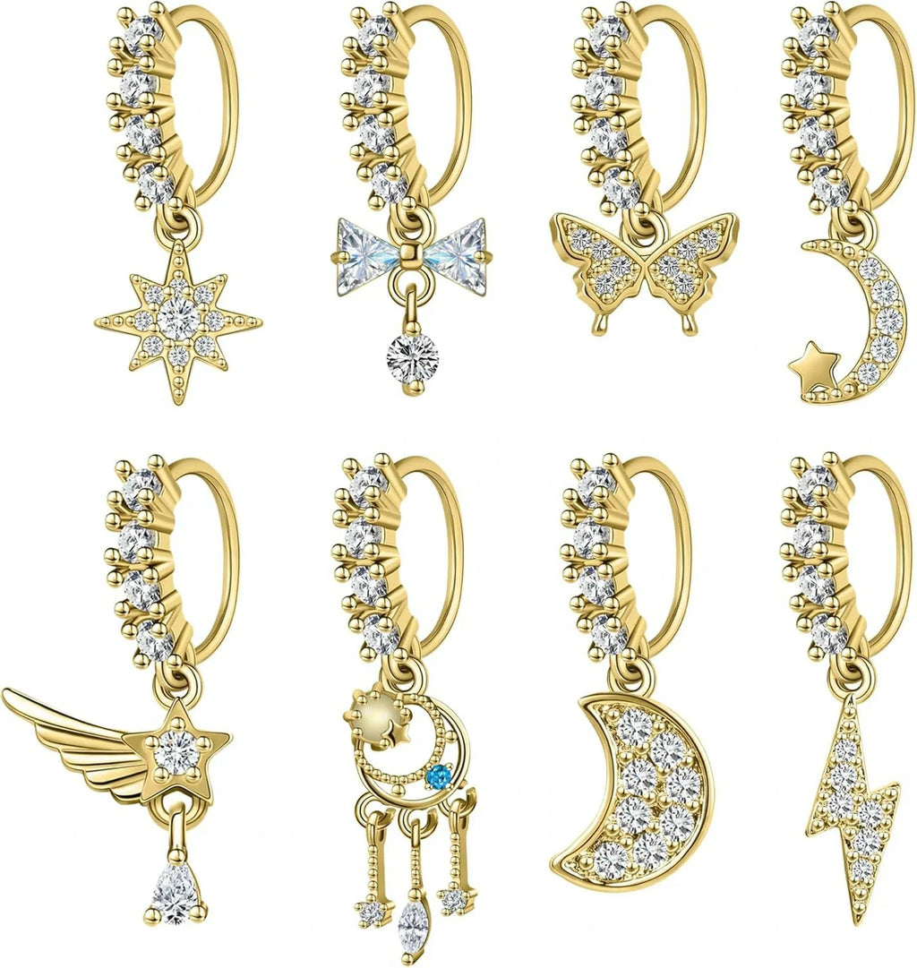 23-40 Pcs Gold Nose Rings & Studs - 18G & 20G Nose Piercing Jewelry