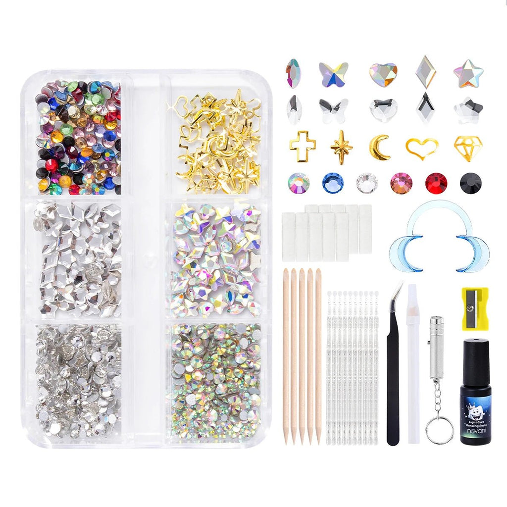 Dental Decorative Gemstones with Eco - friendly Glue Tooth Gemstone Kit DIY Tooth Gemstone Kit Temporary Styling Crystal Flat Shoes - QIAO CrystalQIAO CrystalQIAO Crystal