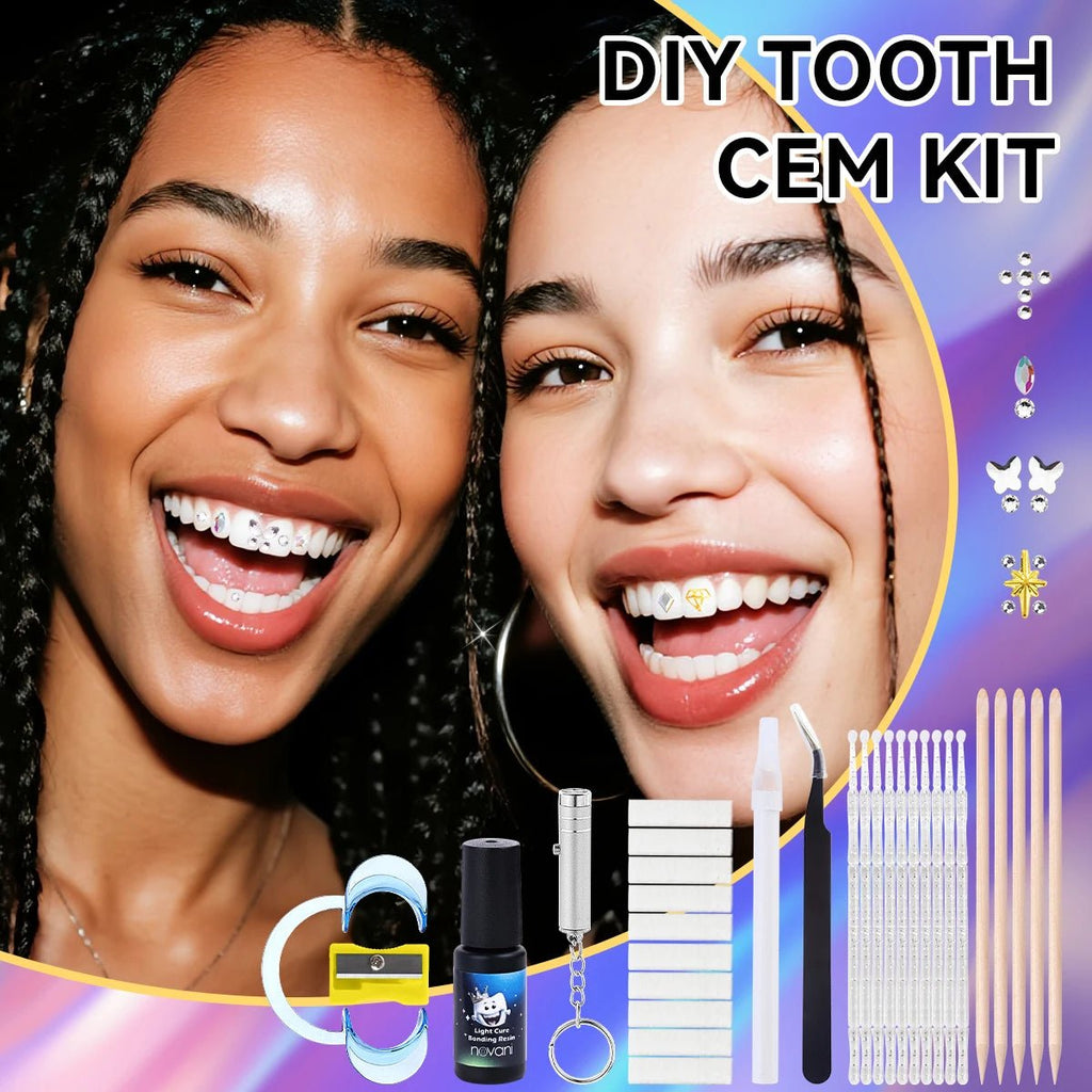 Dental Decorative Gemstones with Eco - friendly Glue Tooth Gemstone Kit DIY Tooth Gemstone Kit Temporary Styling Crystal Flat Shoes - QIAO CrystalQIAO CrystalQIAO Crystal