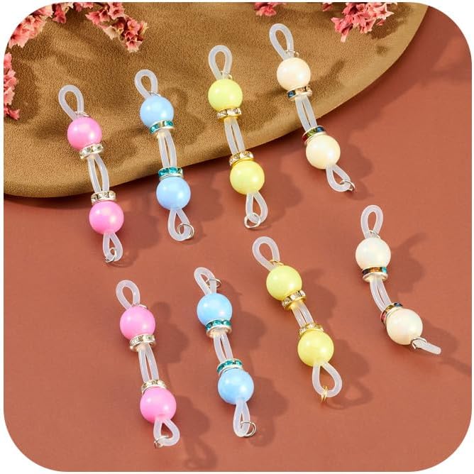 DJCIW 4 Pairs Handmade Fake Nipple Rings,Adjustable Nipple Nooses with 8mm Silicone Multicolor Beads and Barbells,Non - Piercing Faux Nipple Piercing Comfortable Everyday Wear Cute Body Jewelry - QIAO CrystalQIAO CrystalQIAO Crystal