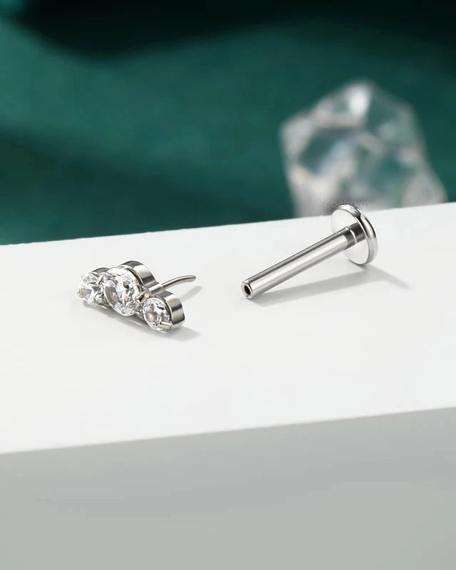 G23 Titanium Tragus Helix Cartilage Earring Stud Flat Back Surgical Steel Helix Cartilage