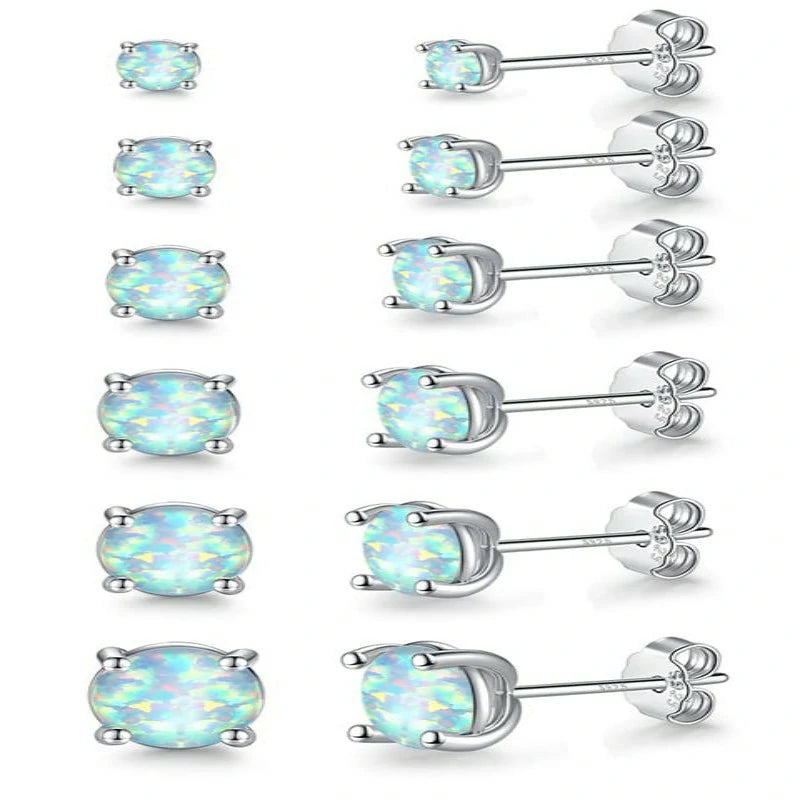 Hypoallergenic 925 Sterling Silver Post Stud Earrings Sets for Multiple Piercing Jewelry Gift
