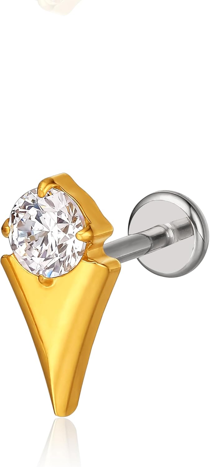 F136 Hypoallergenic Titanium Flat Back Stud G23 Implant Grade Press Fit Threadless Earrings - QIAO CrystalQIAO CrystalQIAO Crystal