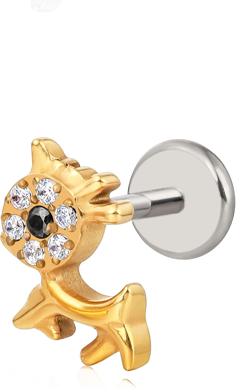 F136 Hypoallergenic Titanium Flat Back Stud G23 Implant Grade Press Fit Threadless Earrings - QIAO CrystalQIAO CrystalQIAO Crystal