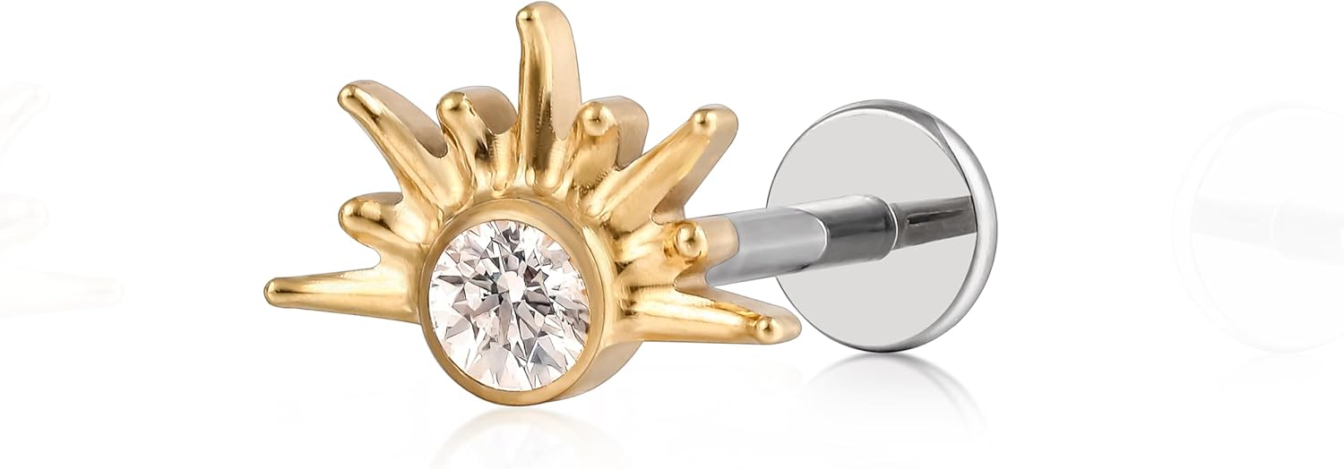 F136 Hypoallergenic Titanium Flat Back Stud G23 Implant Grade Press Fit Threadless Earrings - QIAO CrystalQIAO CrystalQIAO Crystal