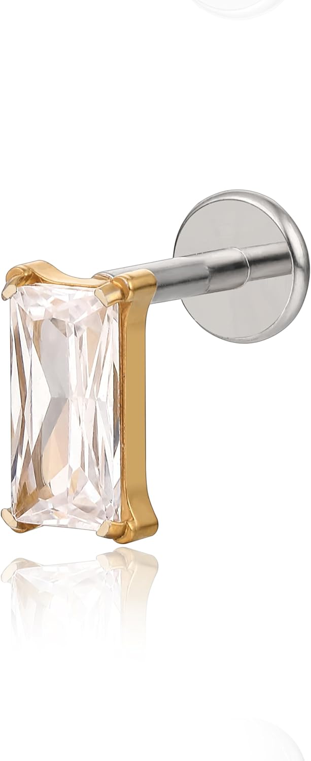 F136 Hypoallergenic Titanium Flat Back Stud G23 Implant Grade Press Fit Threadless Earrings - QIAO CrystalQIAO CrystalQIAO Crystal