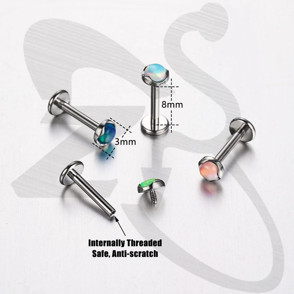 F136 Titanium 16G 8mm Medusa Piercing Jewelry for Conch Tragus Helix Labret - QIAO CrystalQIAO CrystalQIAO Crystal